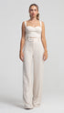 Soft Linen High Waist Palazzo Trousers